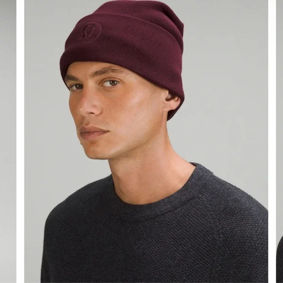 NWT(L/XL) Lululemon Warm Revelation Beanie Cassis Maroon Winter Hat Merino Wool - Picture 3 of 15